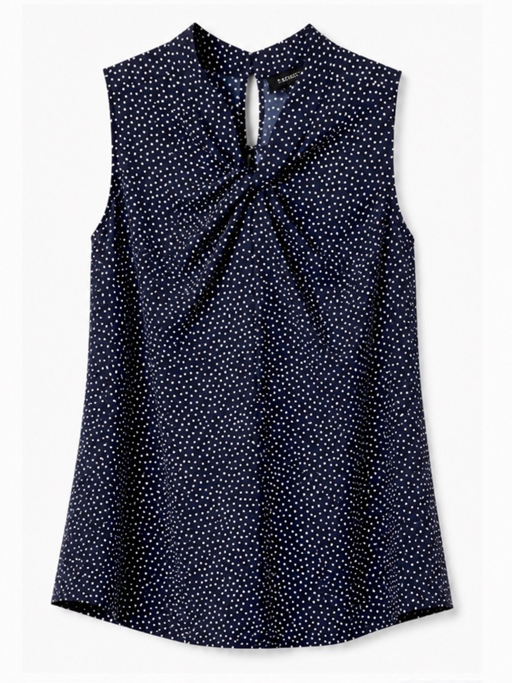 LOFT Navy Blue Polka Dot Twist-Front Camisole